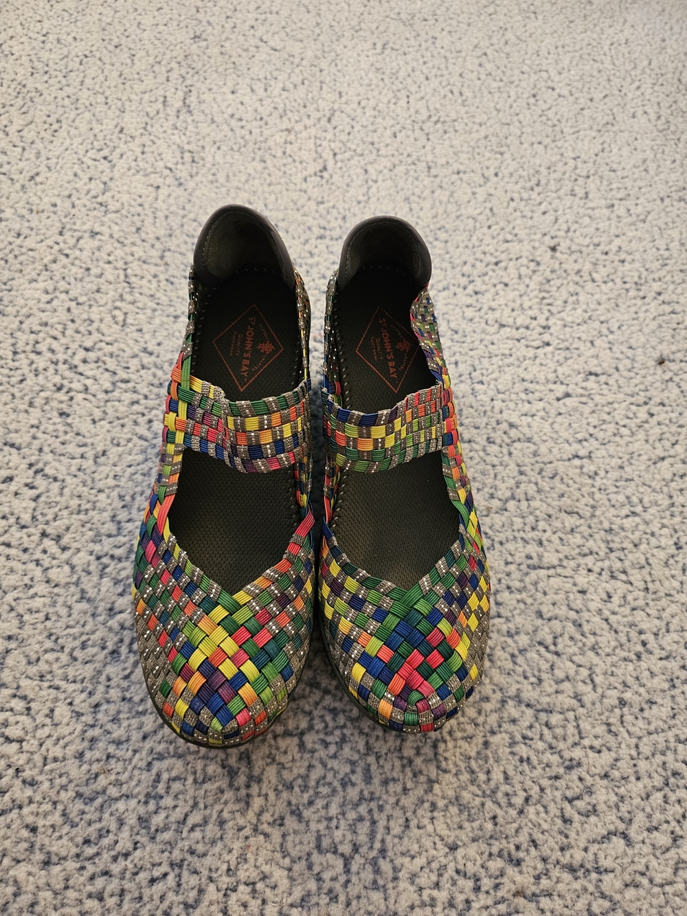 St. John's Bay Multicolor Woven Mary Jane Wedge - Picture 3 of 6